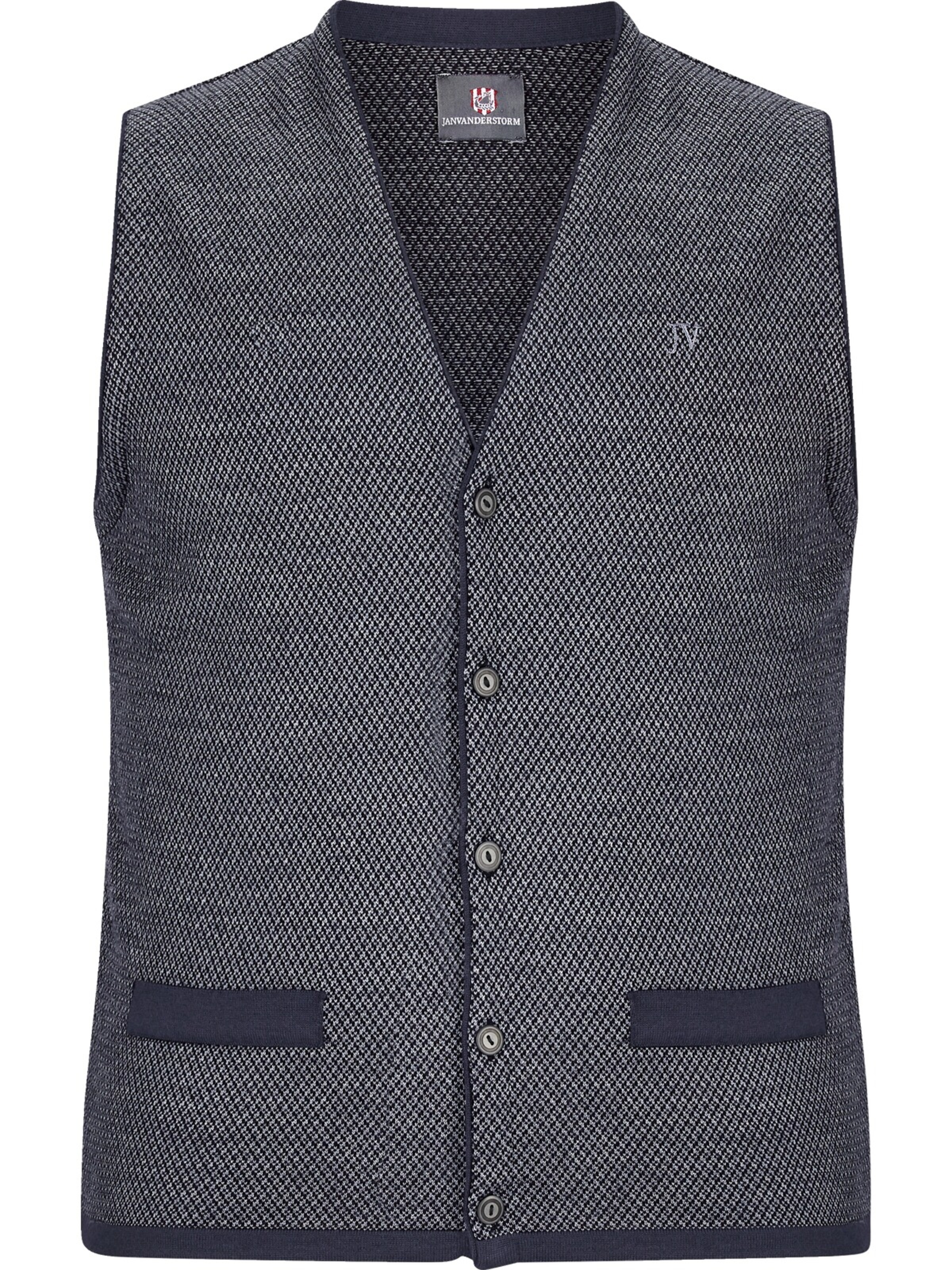 Jan Vanderstorm Strickweste 'Tane' in Blau: Vorderseite