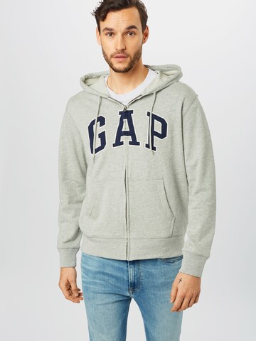 GAP Regular fit Ζακέτα φούτερ 'XLS FT ARCH FZ' σε γκρι: μπροστά