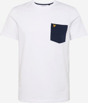 Lyle & Scott T-shirt 'Contrast Pocket' i vit: framsida