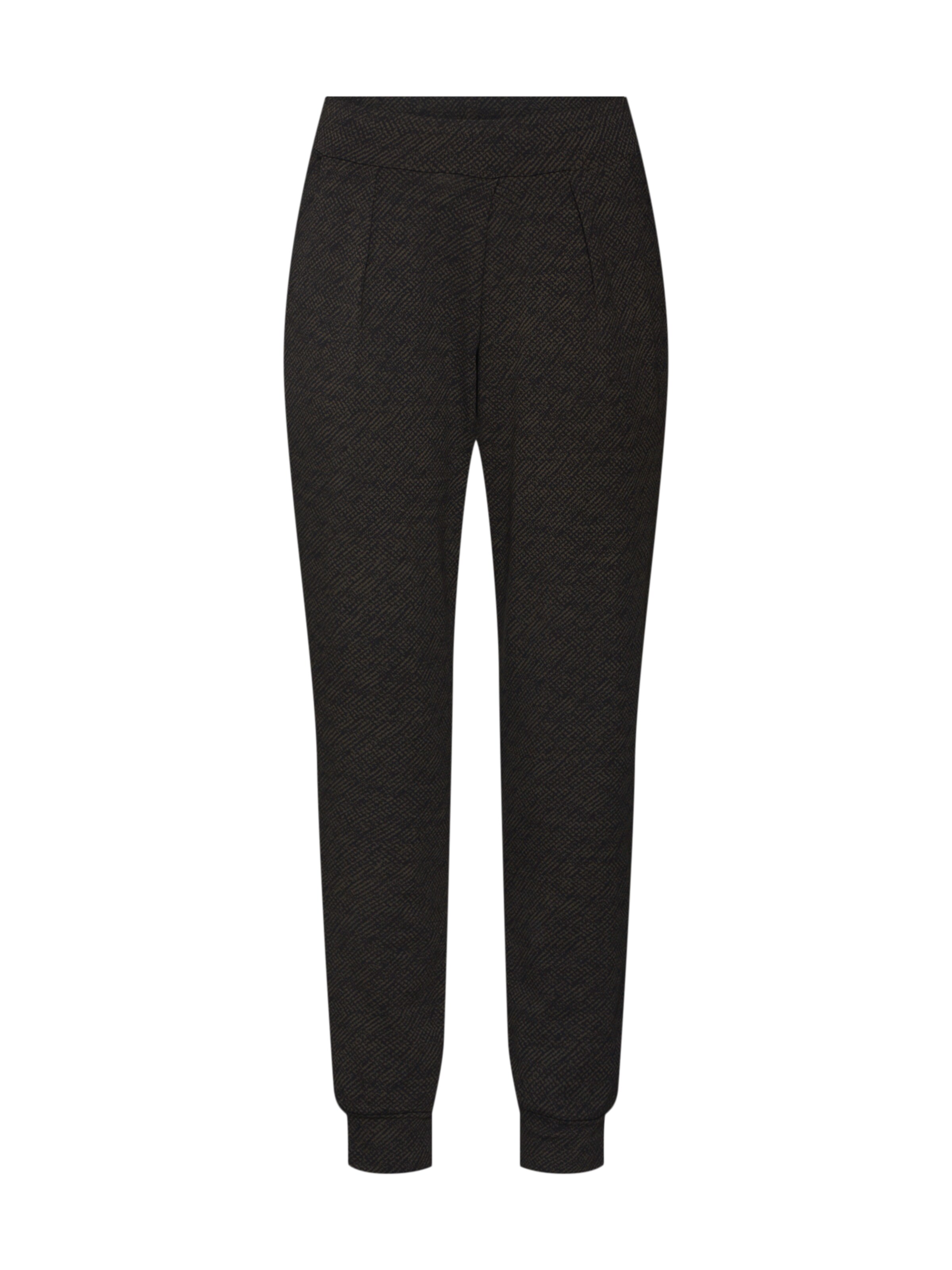 OPUS - Bandplooibroek 'Mamiko camo' in de kleur Zwart