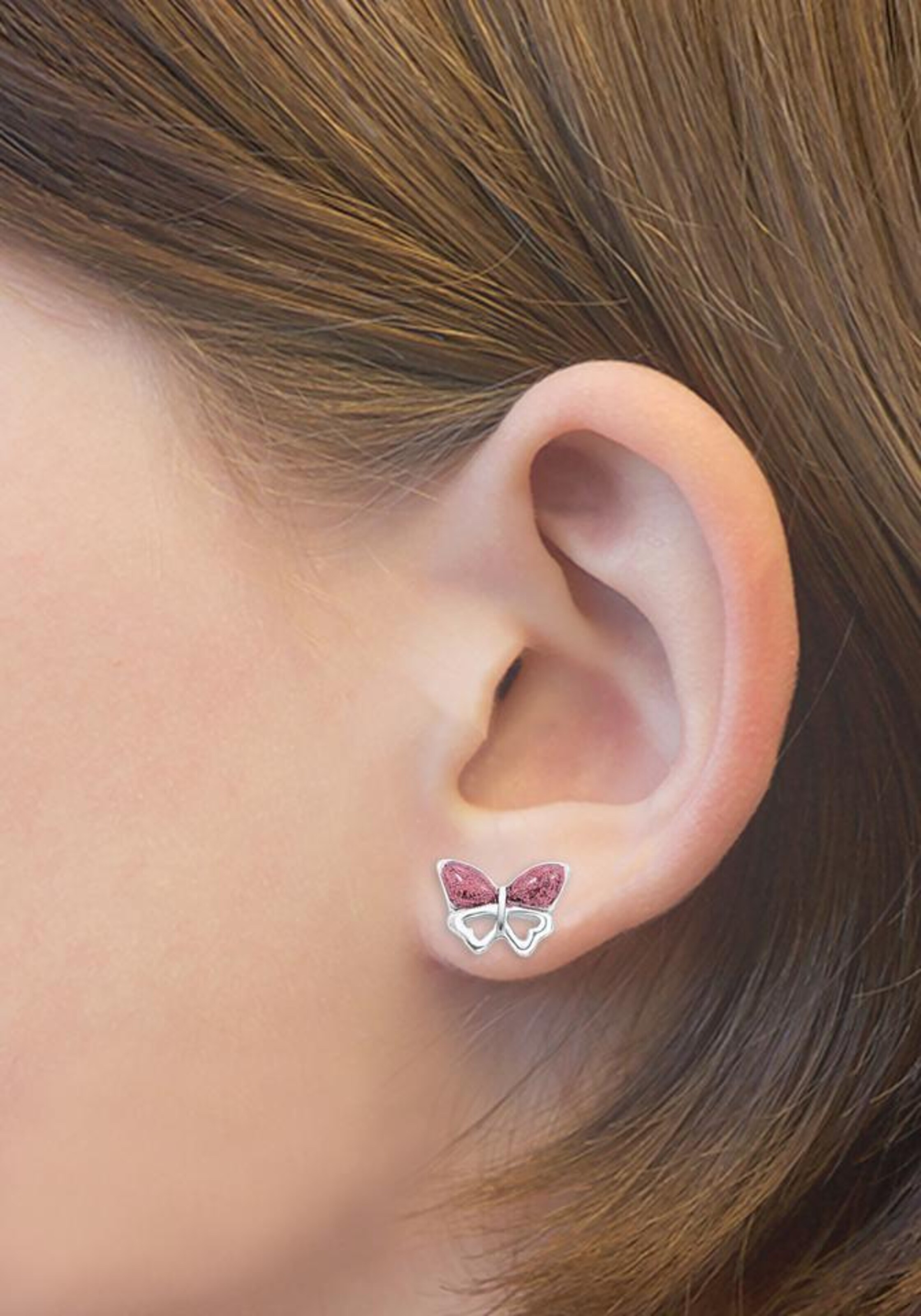 AMOR Earrings 'Schmetterling' in Silver: front