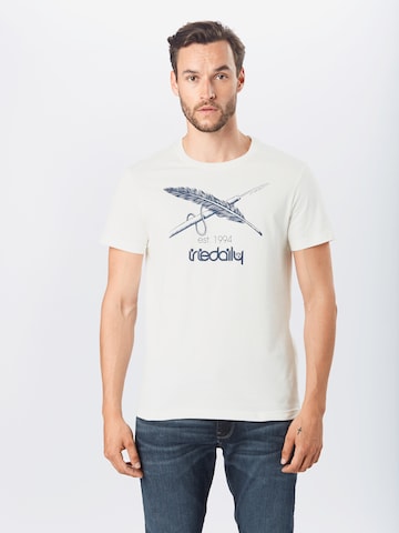 T-Shirt Iriedaily en blanc : devant