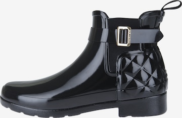 Bottes en caoutchouc 'REFINED GLOSS QUILT CHELSEA' HUNTER en noir