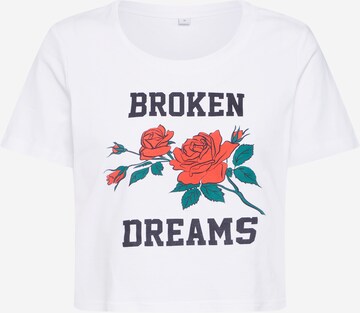 Merchcode Tričko 'Broken Dreams' – bílá: přední strana