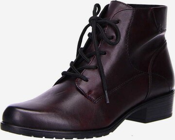 REMONTE Lace-Up Ankle Boots in Red: front