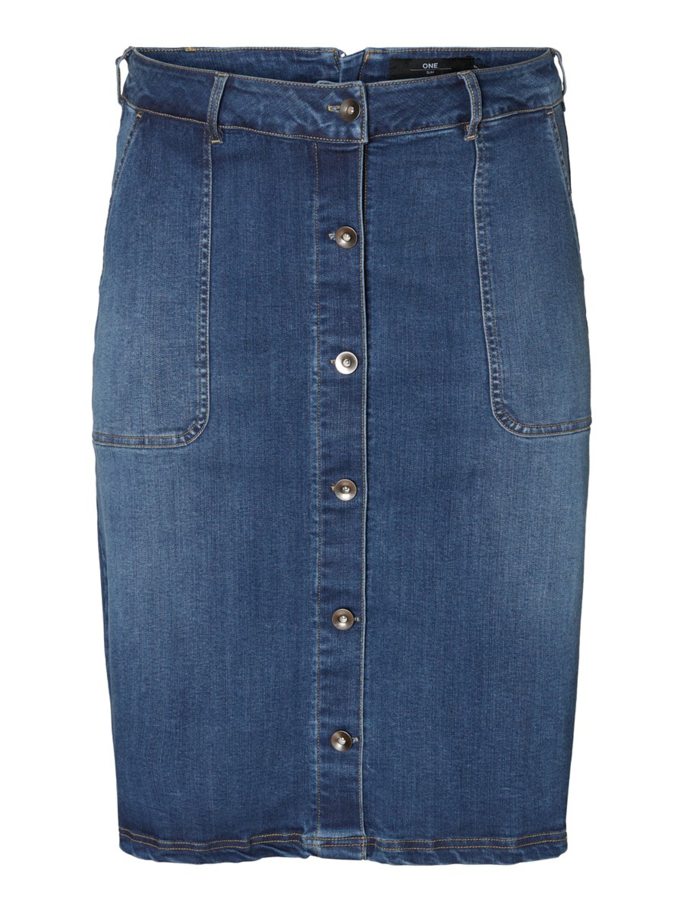 Junarose - Rok in de kleur Blauw denim