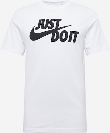 T-Shirt 'Swoosh' Nike Sportswear en blanc : devant