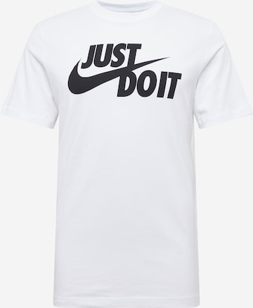 Nike Sportswear Тениска 'Just Do It' в бяло: отпред