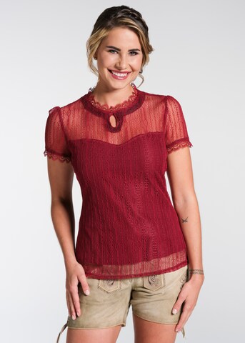 Blouse folklorique 'Nelly' SPIETH & WENSKY en rouge : devant