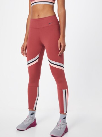 Skinny Pantaloni sport de la NIKE pe roșu: față