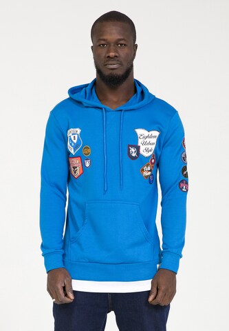 Sweat-shirt PLUS EIGHTEEN en bleu : devant