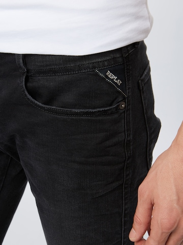 REPLAY Slimfit Jeans 'Anbass' i sort