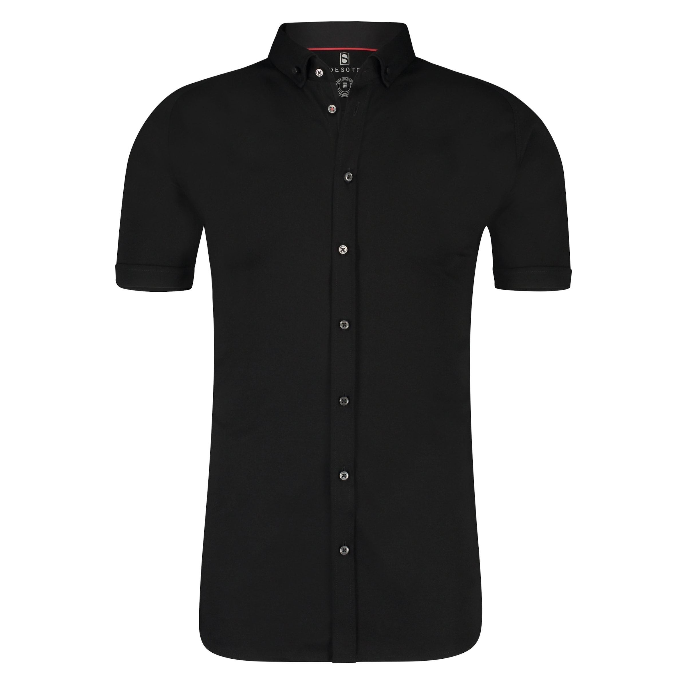 DESOTO Slim fit Button Up Shirt in Black: front