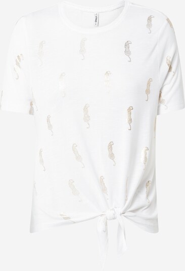 ONLY T-shirt 'Belis' en or / blanc, Vue avec produit