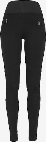 Urban Classics Skinny Leggings in Black: front