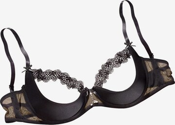 Balconnet Soutien-gorge PETITE FLEUR GOLD en noir : devant