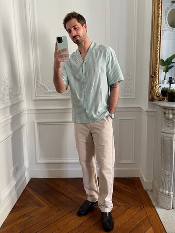 Mint Striped Shirt Look