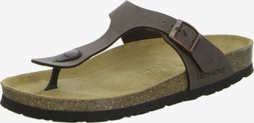 ROHDE T-Bar Sandals in Brown: front