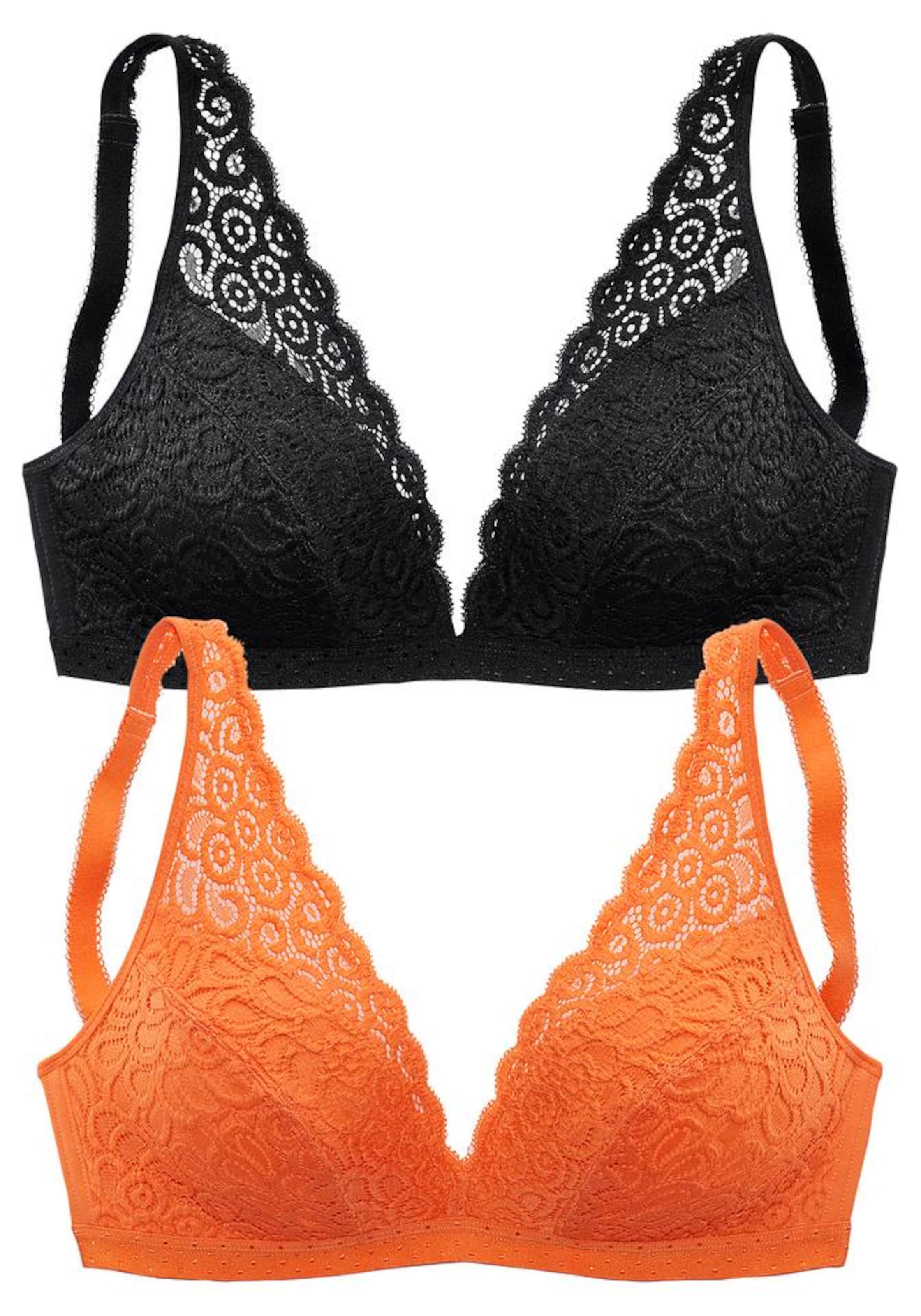 PETITE FLEUR Kolmnurk Rinnahoidja, värv oranž: eest vaates