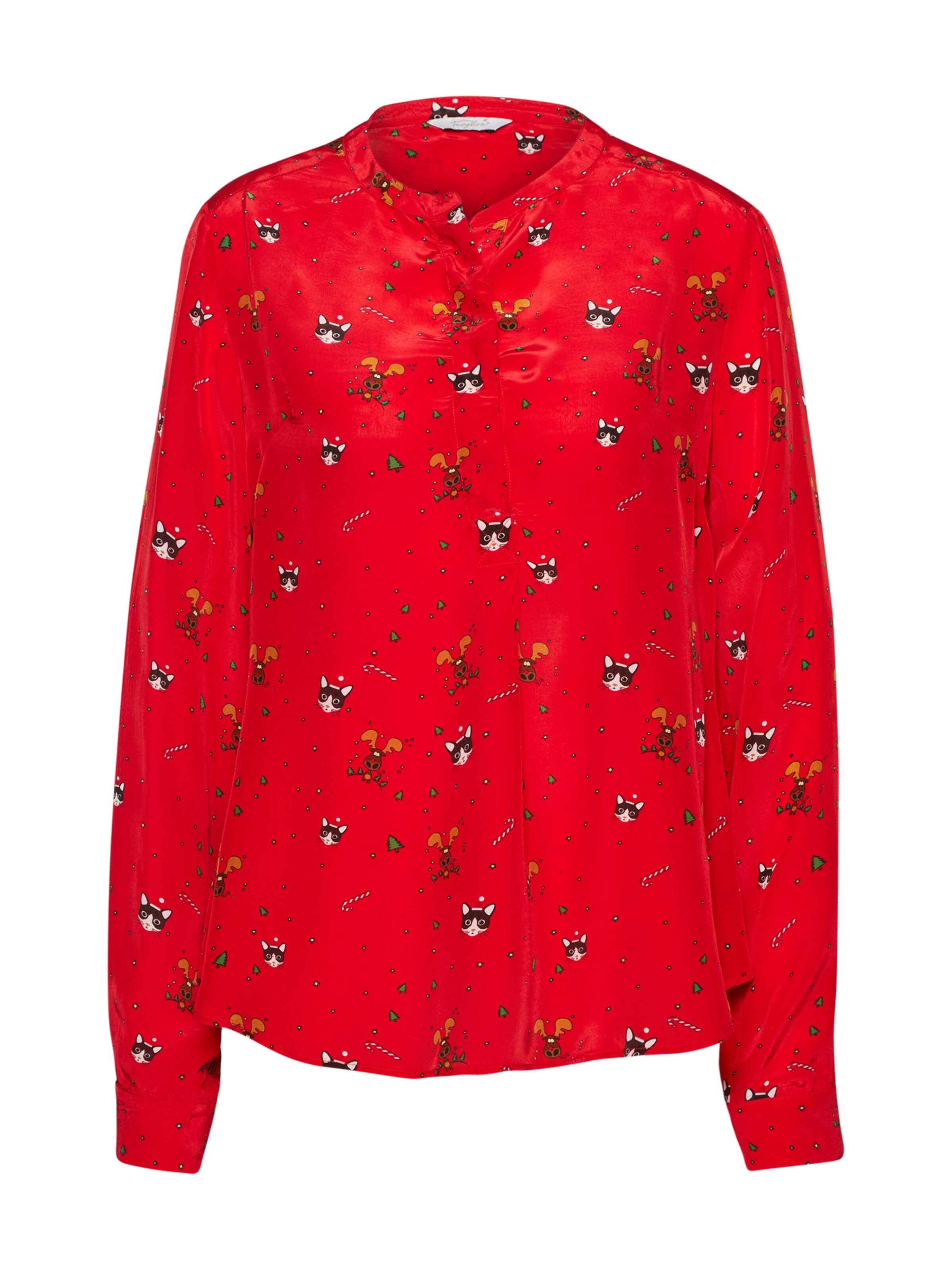 Frogbox - Blouse 'Christmas' in de kleur Rood