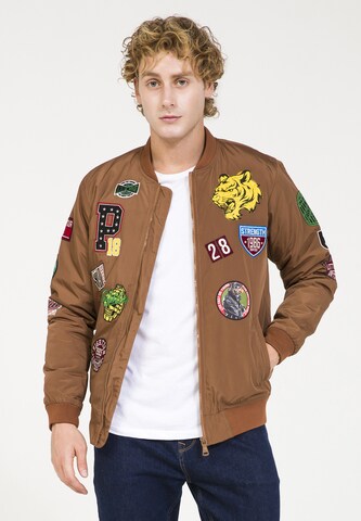 PLUS EIGHTEEN Between-Season Jacket in Brown: front