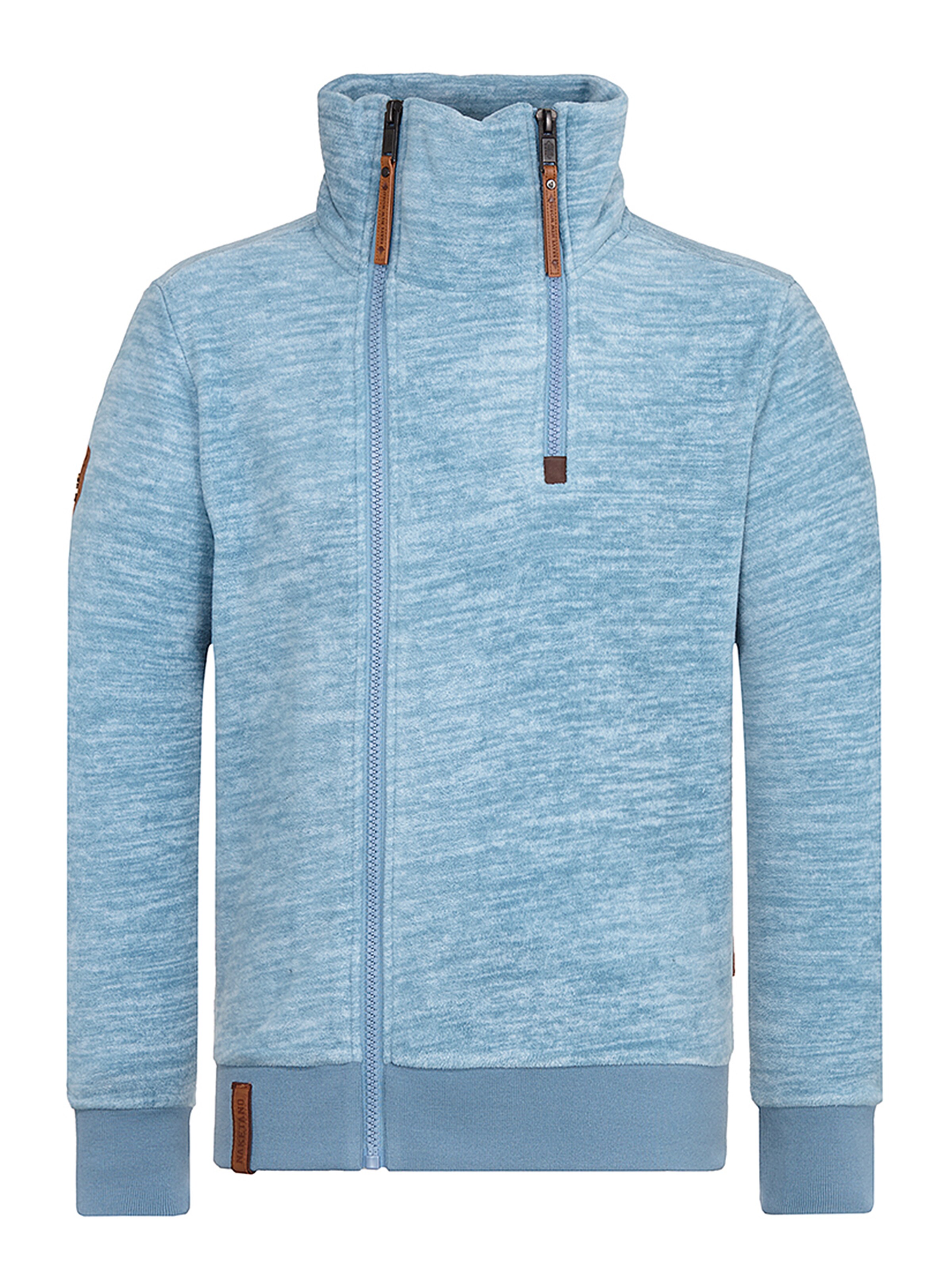 naketano - Fleece jas 'Schnitzelpopizel' in de kleur Lichtblauw