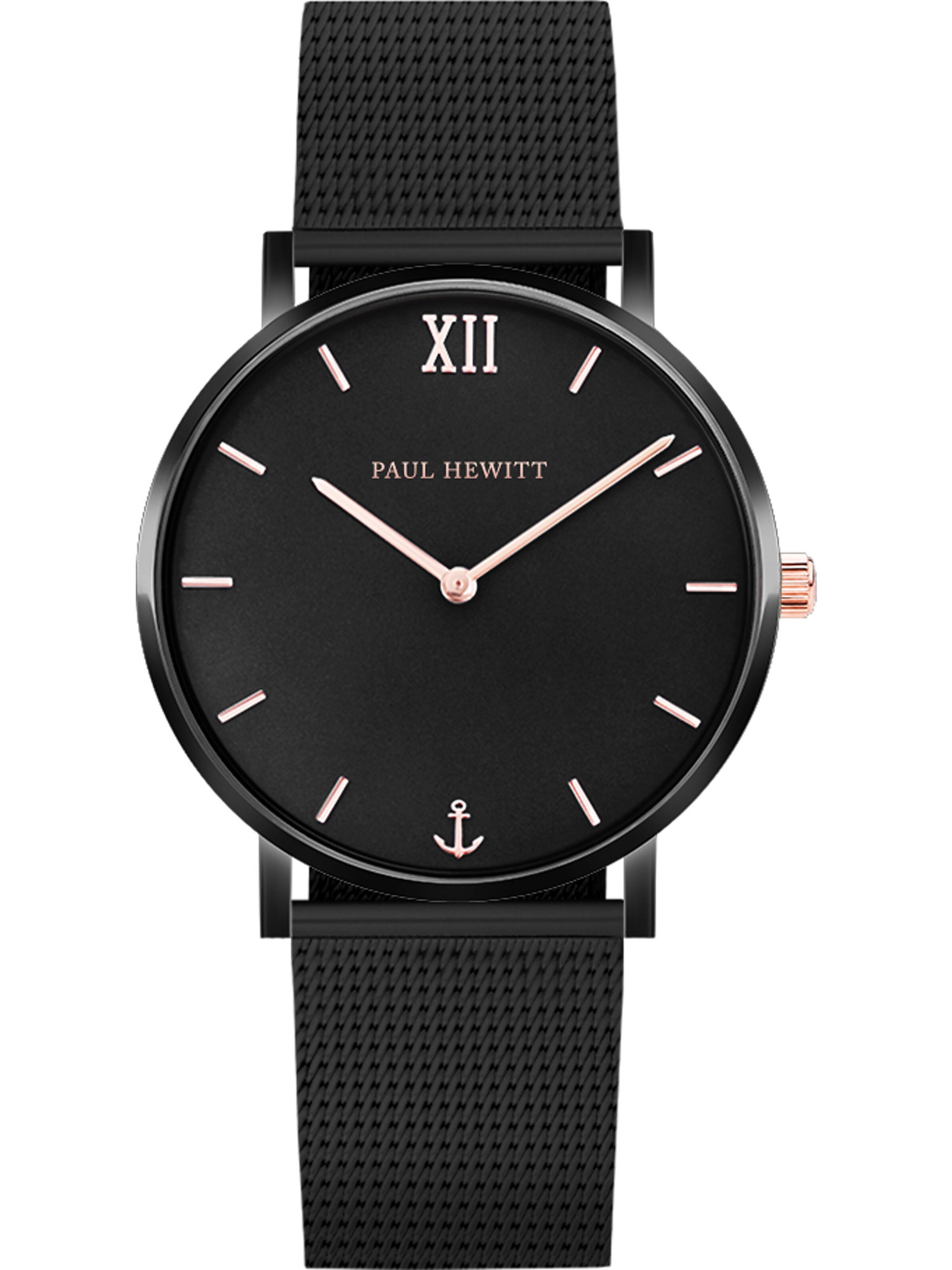 Paul Hewitt Uhr 'Black Sunray PH-SA-B-BSR-4S' in Schwarz: Vorderseite