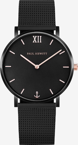 Paul Hewitt Analog Watch 'Black Sunray PH-SA-B-BSR-4S' in Black: front