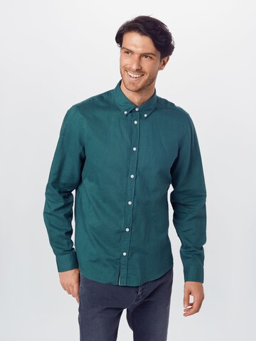 Casual Friday Regular fit Button Up Shirt 'Anton' in Green: front