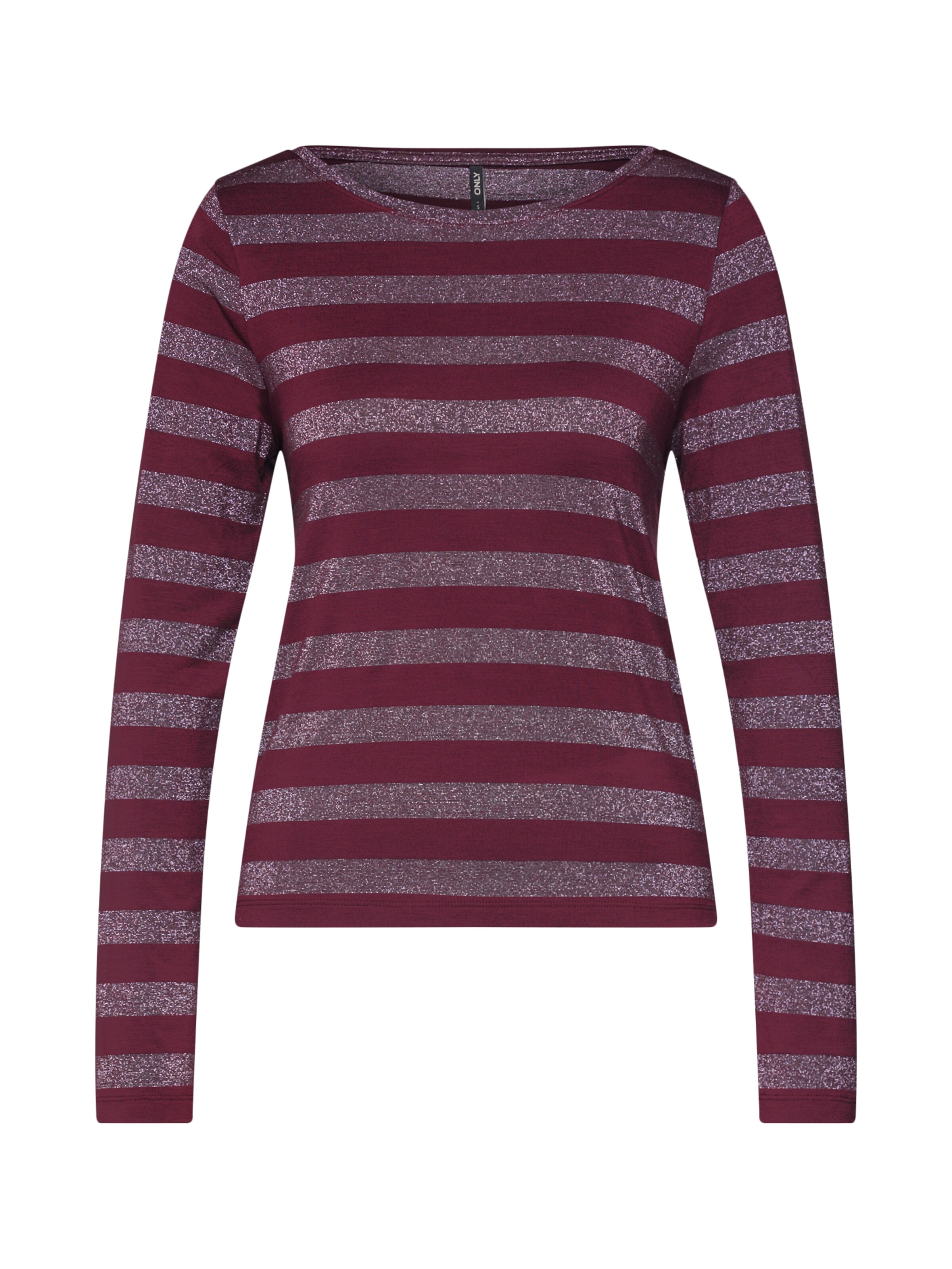ONLY - Shirt 'onlALEXA L/S BOATNECK TOP JRS' in de kleur Wijnrood