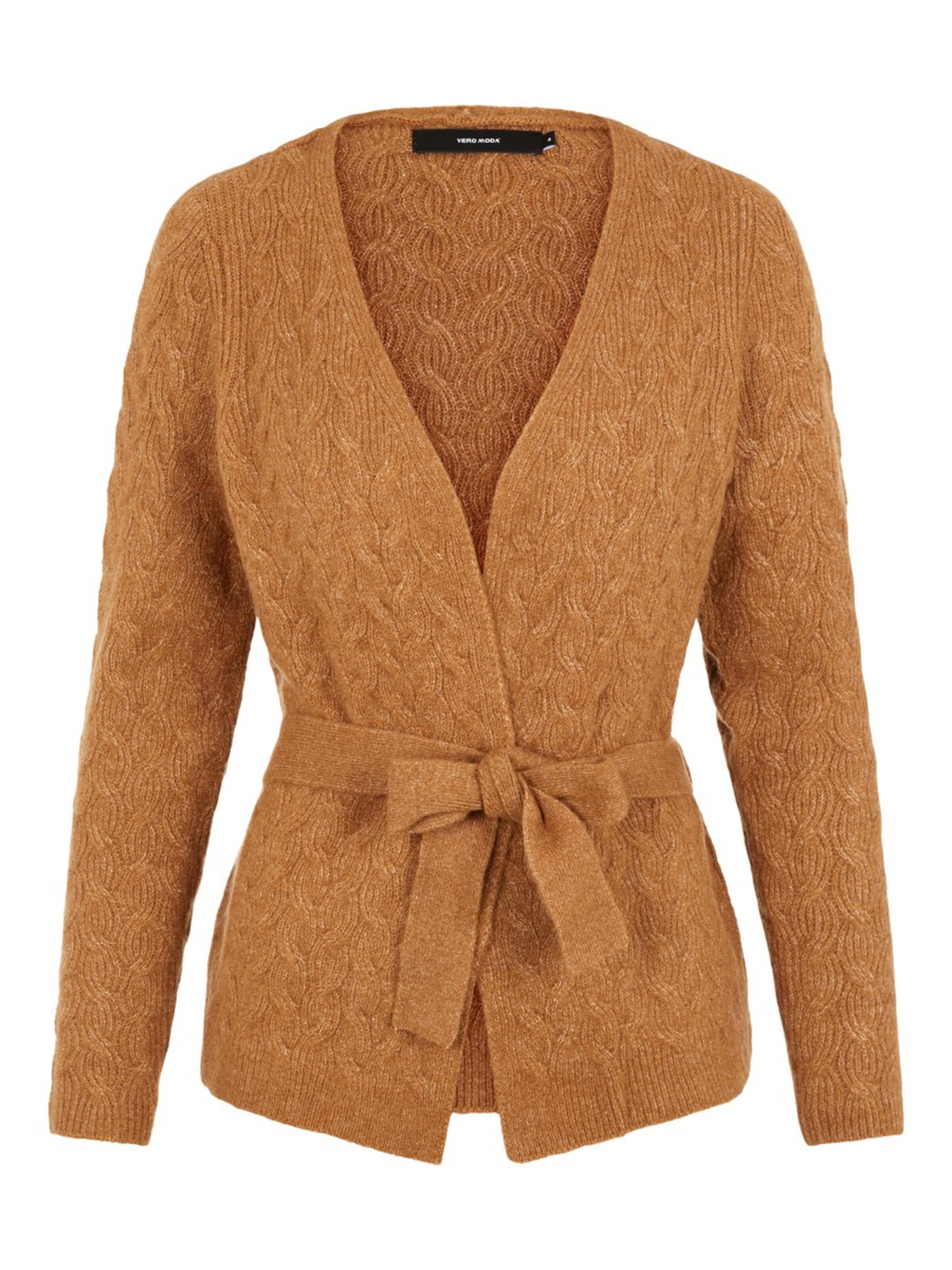 VERO MODA - Gebreid vest 'RAISIN' in de kleur Bruin