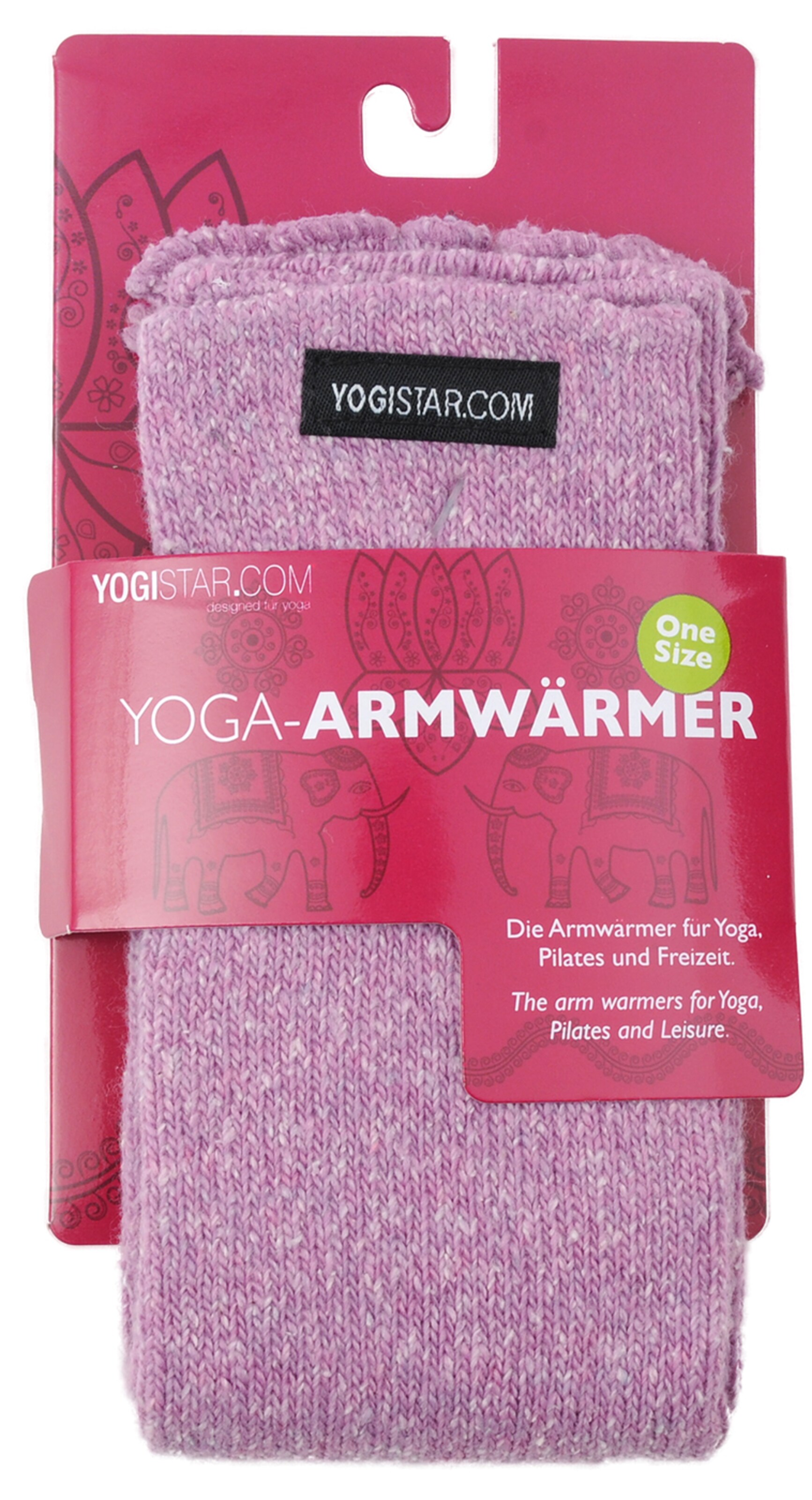 YOGISTAR.COM Yoga Armwärmer in Pink: Vorderseite