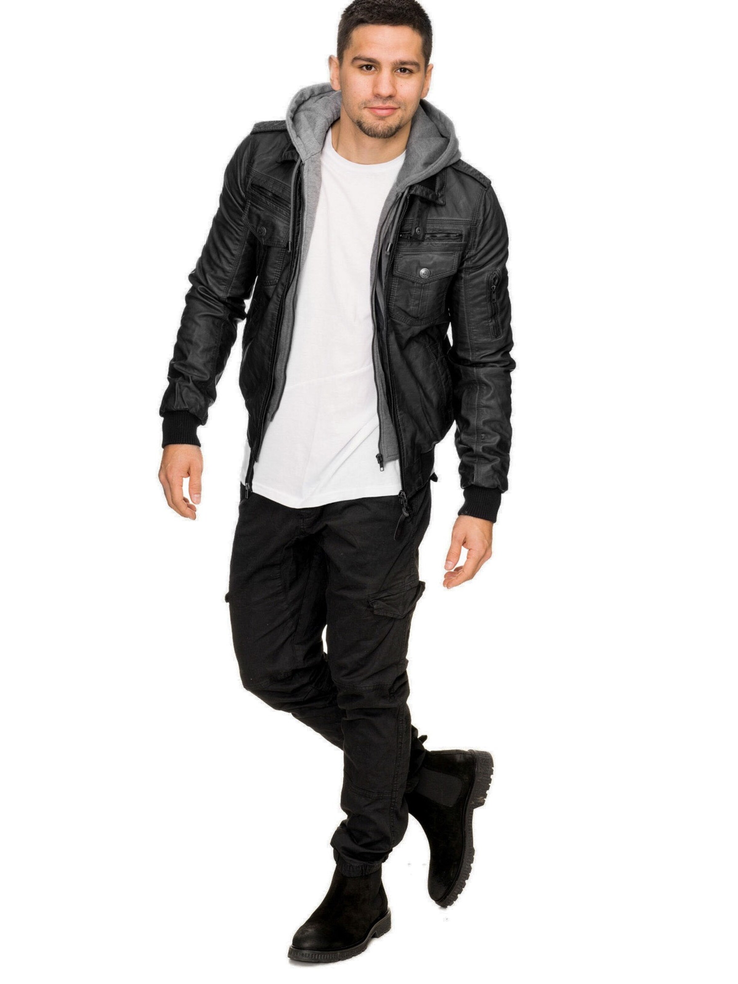INDICODE JEANS Between-Season Jacket 'Aaron' in Black