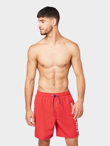 Shorts de bain 'Jeremy' TOM TAILOR en rouge : devant