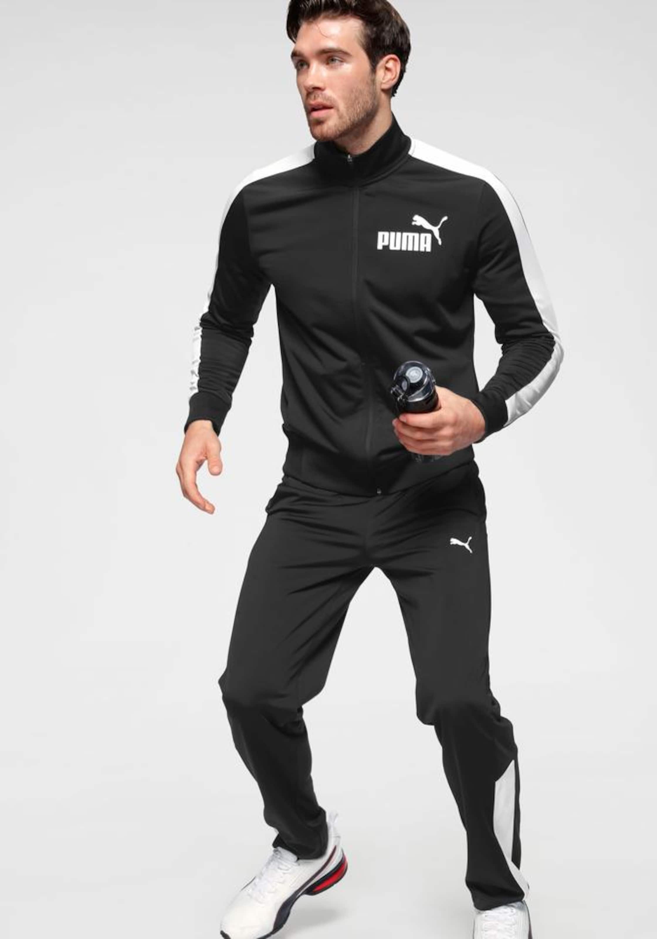 puma trainingsanzug schwarz weiß