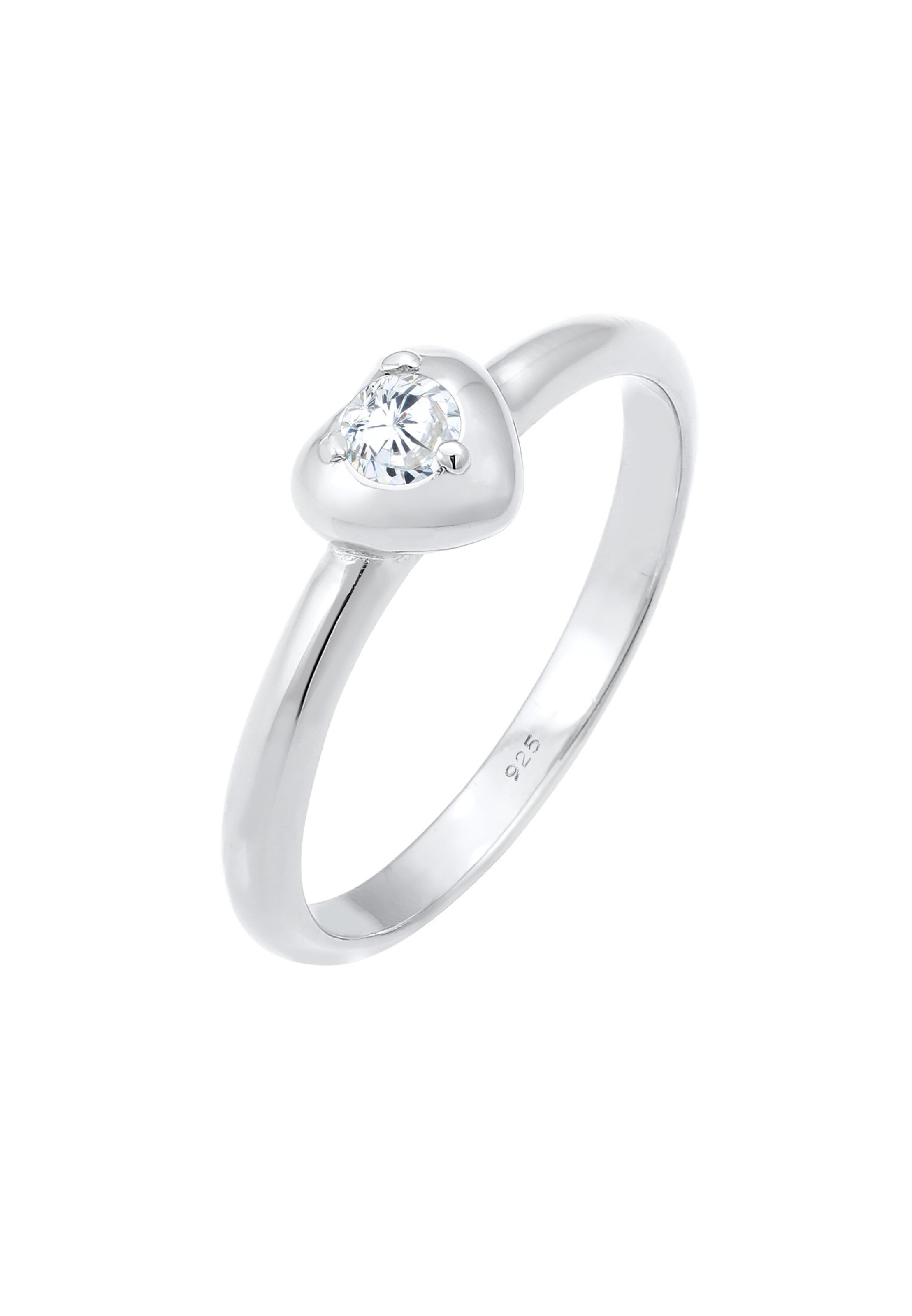 ELLI Ring Herz Basic in Silber: Vorderseite