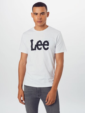 Lee Regular fit Shirt 'Wobbly Logo Tee' in Wit: voorkant