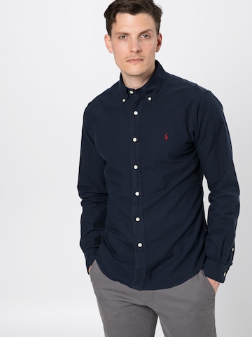 Polo Ralph Lauren - Slim Fit Camisa em azul: frente