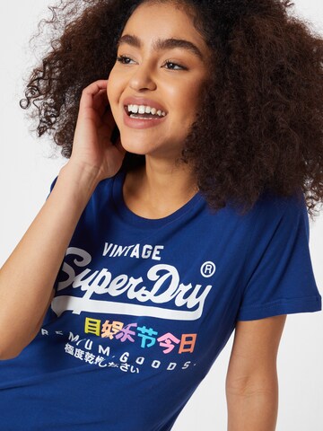 T-shirt 'Premium Goods' Superdry en bleu