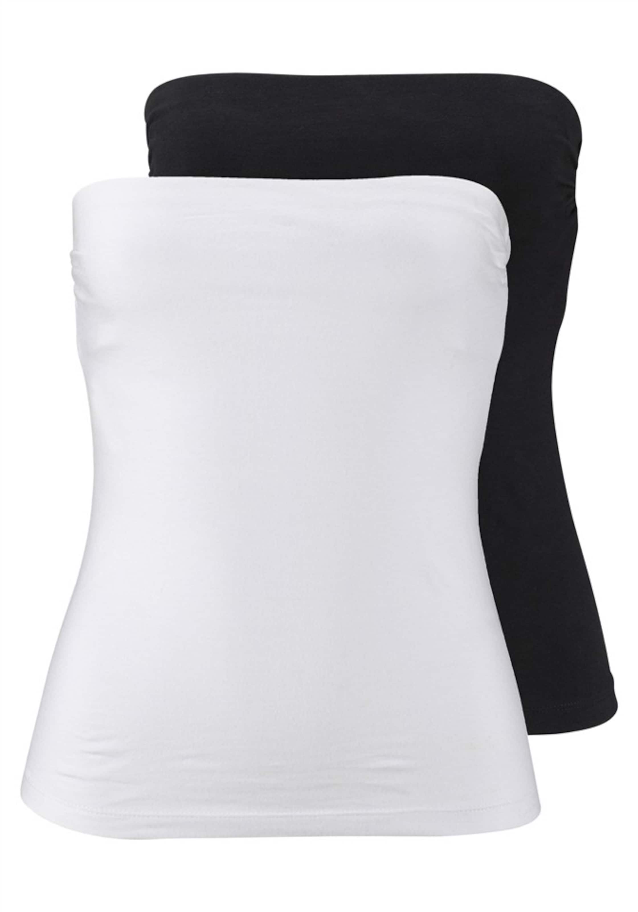 MELROSE Bandeautop (Packung, 2 tlg.) in Schwarz: Vorderseite