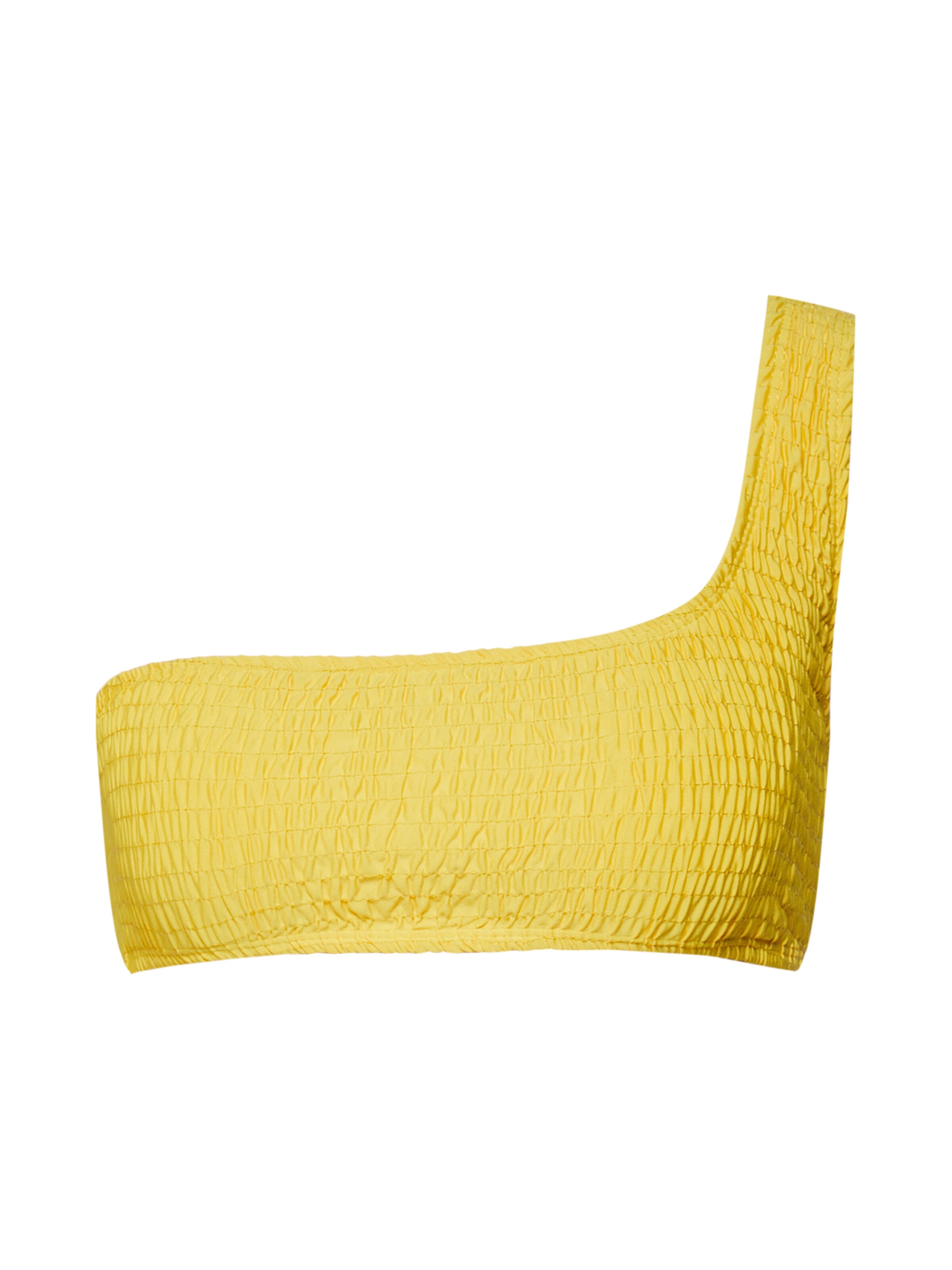 Missguided - Bikinitop 'CRINKLE ONE SHOULDER YELLOW' in de kleur Geel
