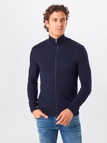 Coupe regular Vestes en maille 'Berg' SELECTED HOMME en bleu : devant