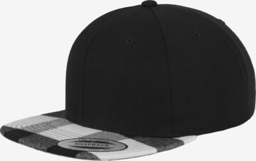 Cappello da baseball 'Checked Flanell Peak' di Flexfit in nero: frontale