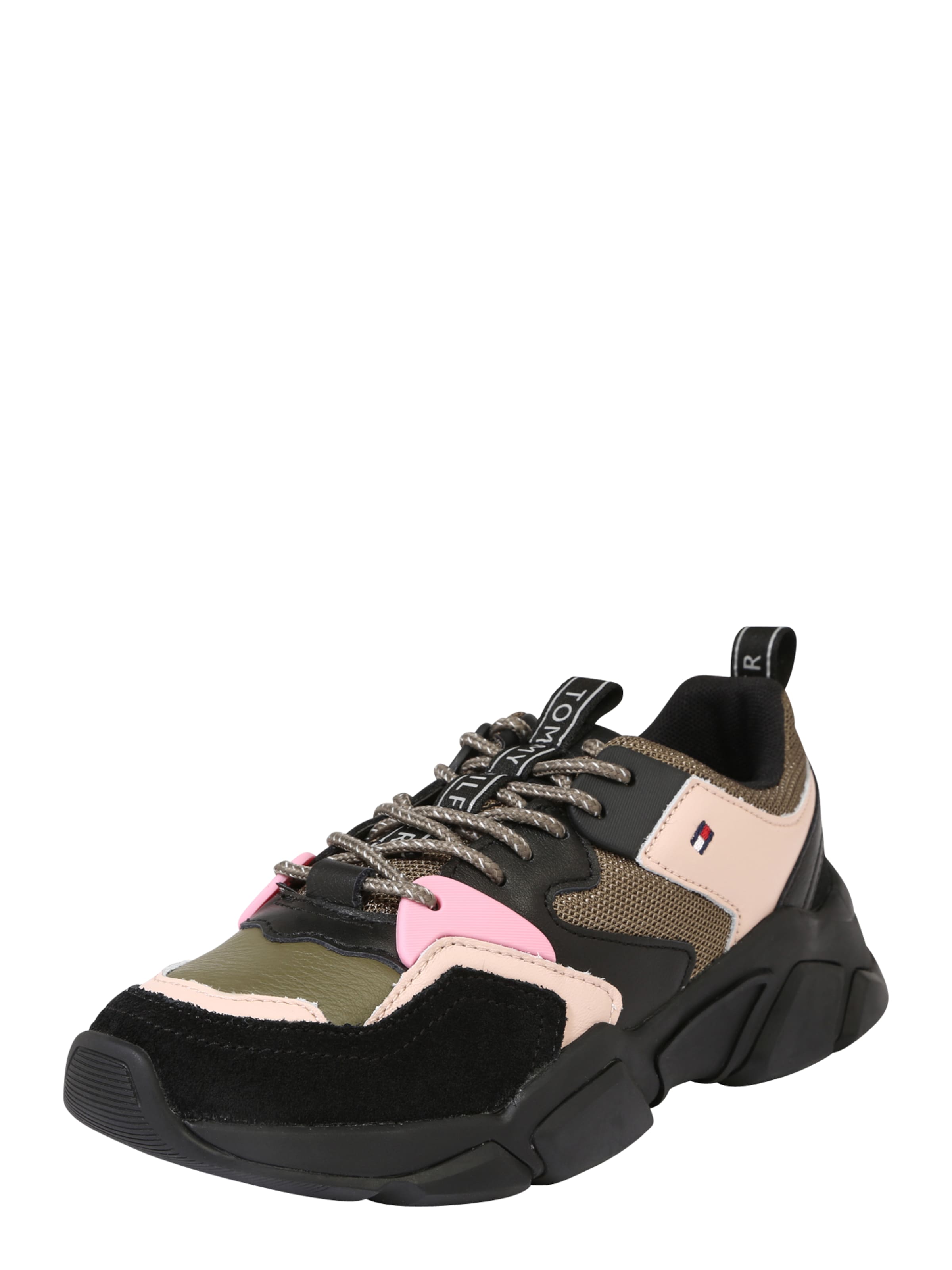 TOMMY HILFIGER Sneakers laag 'Cosy Chunky' in de kleur Nude / Olijfgroen / Oudroze / Zwart, Productweergave