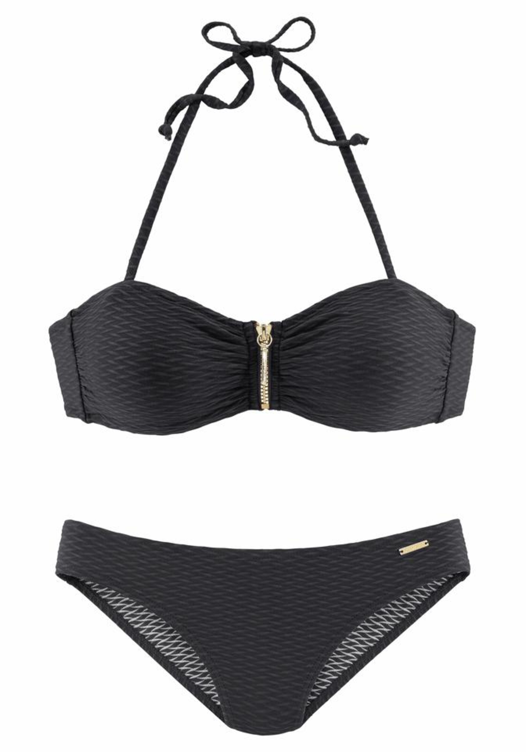 bandeau bikini schwarz push up