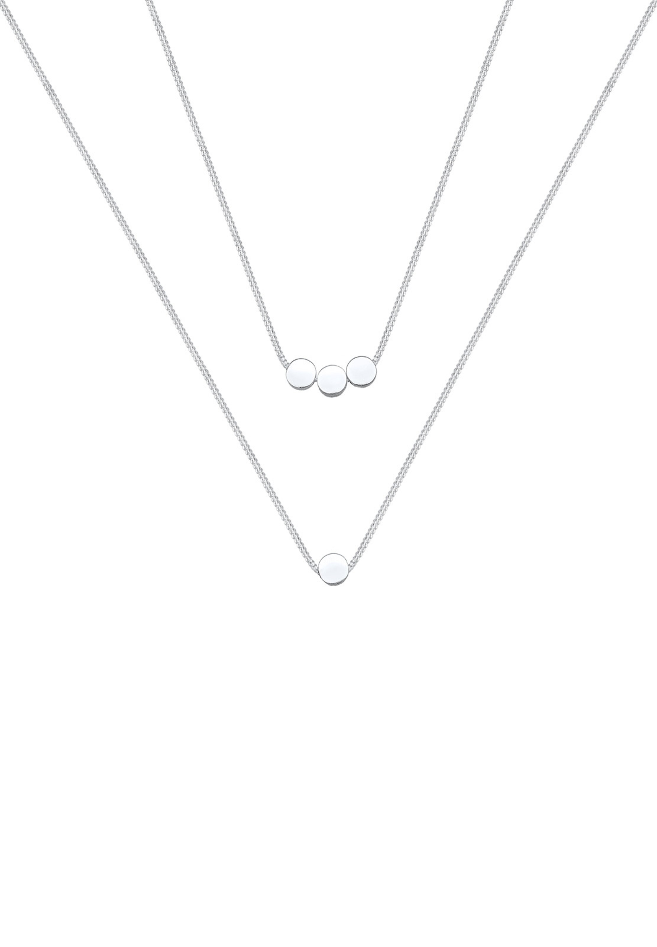 ELLI Ketting 'Kreise, Geo' in Zilver