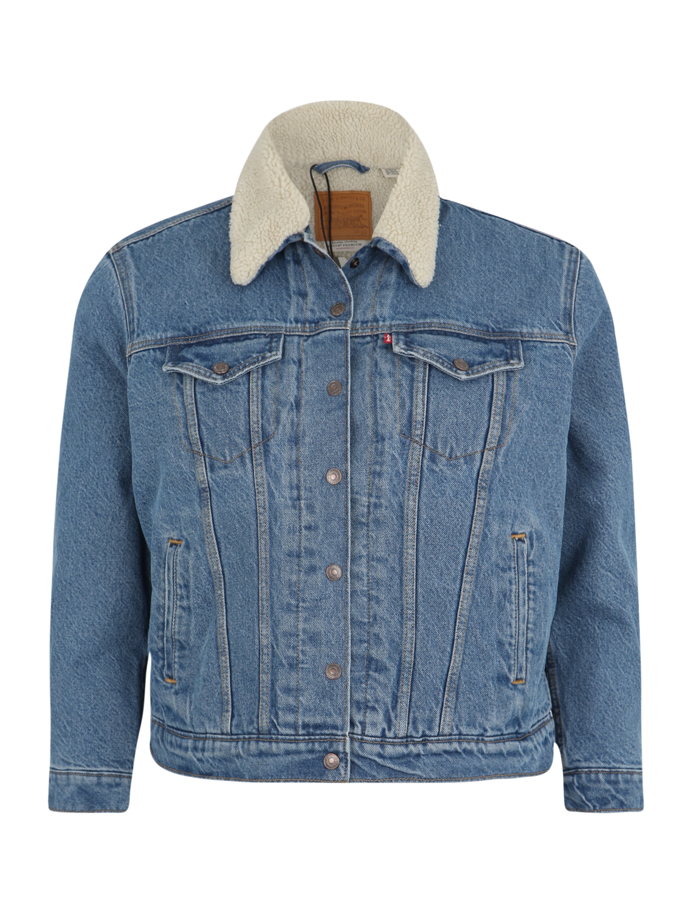 Levi's® Plus - Tussenjas 'TRUCKER' in de kleur Blauw denim