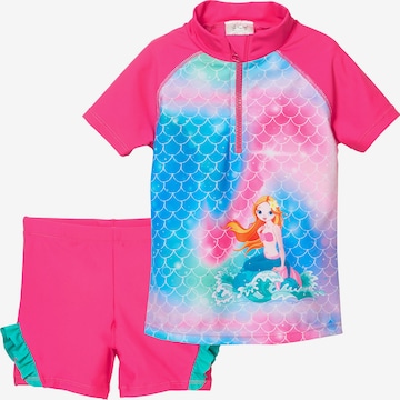 PLAYSHOES УФ-защита 'Schwimmshirt + Badehose' в Ярко-розовый