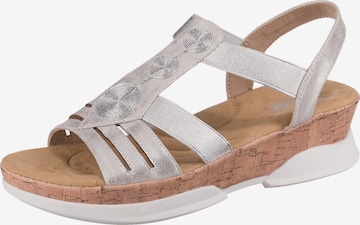 Rieker Strap Sandals in Silver: front