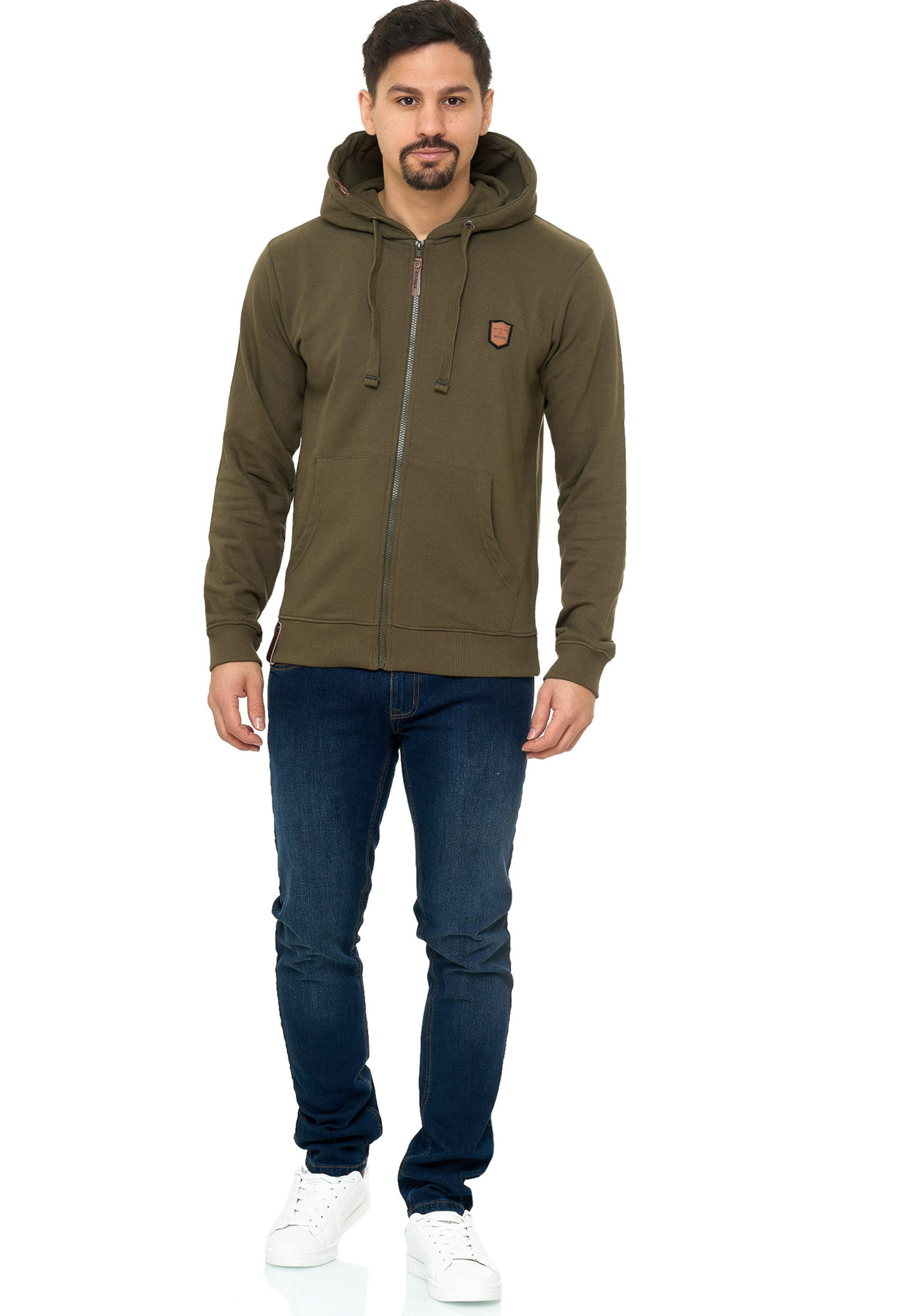 INDICODE JEANS Sweatvest 'Braidwood' in Groen